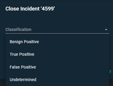 Incident Classifications